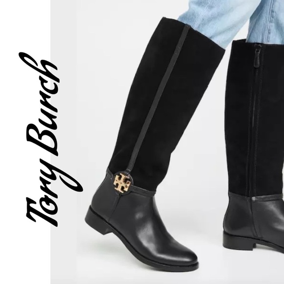 Tory Burch Shoes - Tori Burch Miller Leather and Suede Riding…